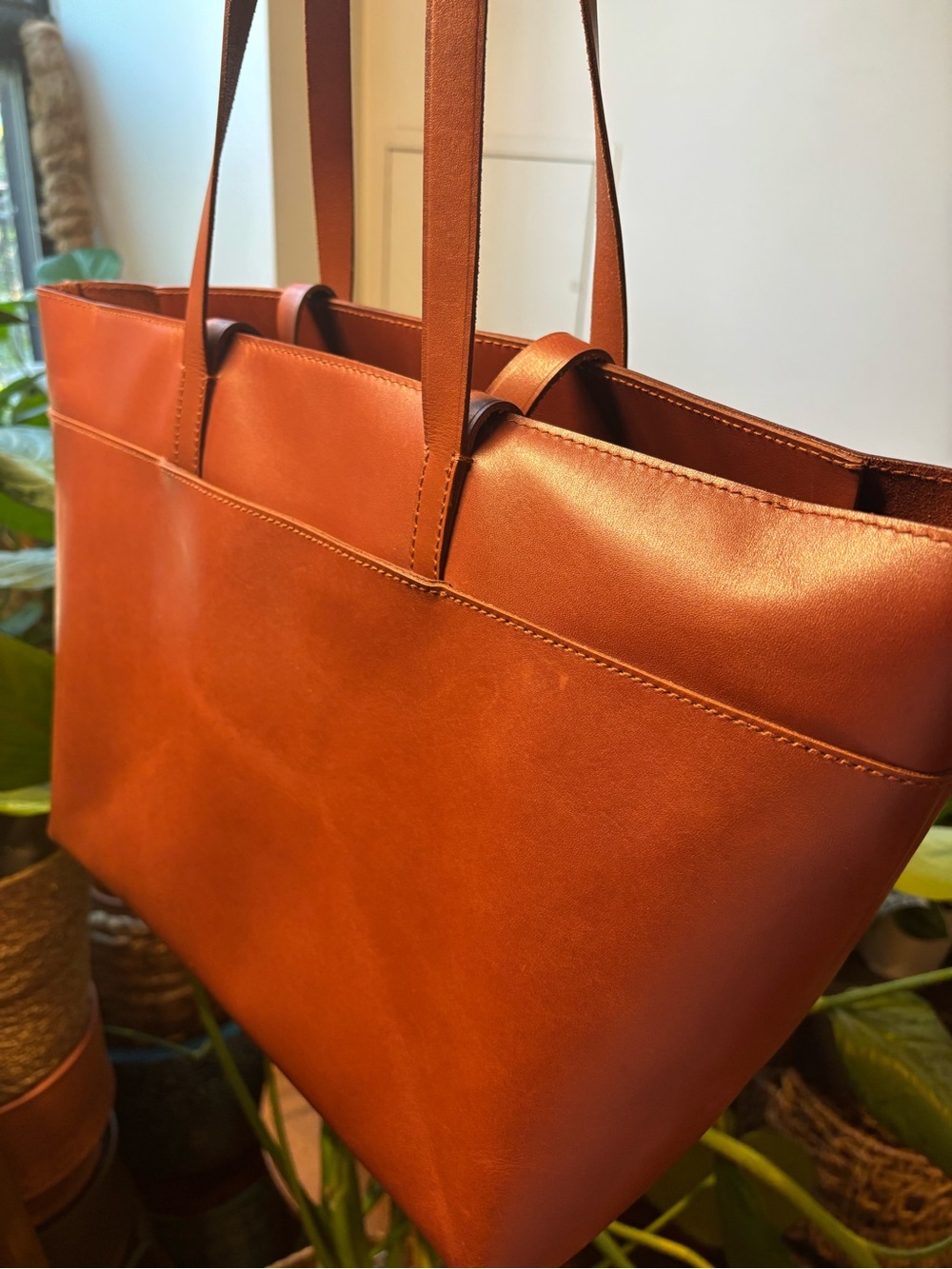 Madewell Zip-Top Essential Tote in Warm Cinnamon